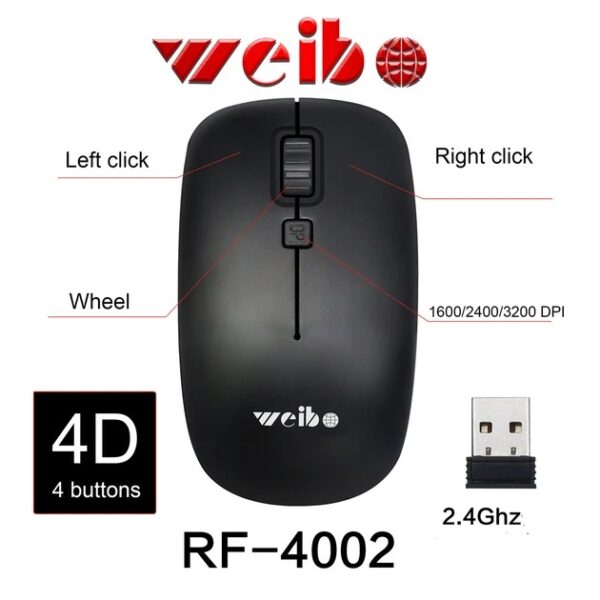ماوس 4D بی سیم ویبو weibo rf 4002