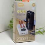 پاوربانک ۲۰۰۰۰ میلی‌آمپر ساعتی OMXMO مدل OX-PD11 با SCP 22.5W – نمایشگر LCD + دو کابل توکار